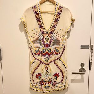 Free People Embroidered Mini Dress Size XS